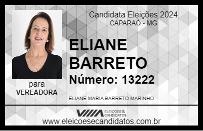 Candidato ELIANE BARRETO 2024 - CAPARAÓ - Eleições