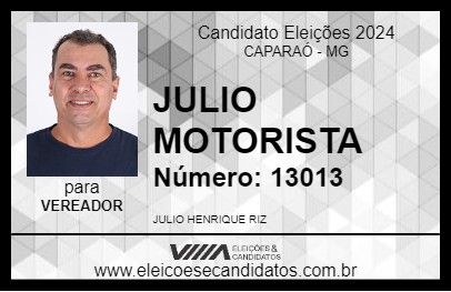 Candidato JULIO MOTORISTA 2024 - CAPARAÓ - Eleições