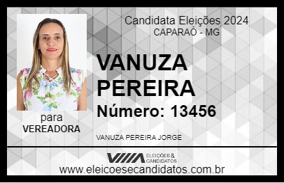 Candidato VANUZA PEREIRA 2024 - CAPARAÓ - Eleições