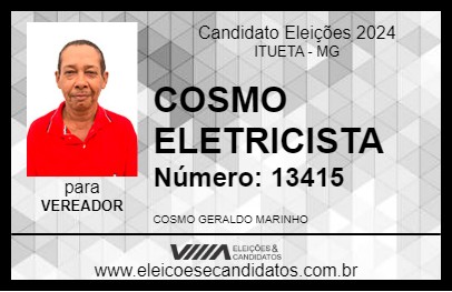 Candidato COSMO ELETRICISTA 2024 - ITUETA - Eleições