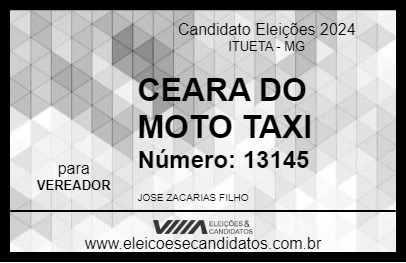 Candidato CEARA DO MOTO TAXI 2024 - ITUETA - Eleições