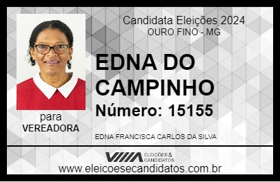 Candidato EDNA DO CAMPINHO 2024 - OURO FINO - Eleições