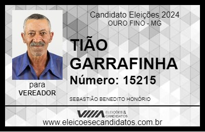 Candidato TIÃO GARRAFINHA 2024 - OURO FINO - Eleições