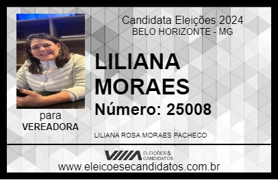 Candidato LILIANA MORAES 2024 - BELO HORIZONTE - Eleições