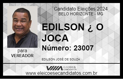 Candidato EDILSON - O JOCA 2024 - BELO HORIZONTE - Eleições