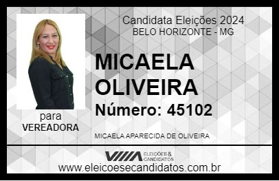 Candidato MICAELA OLIVEIRA 2024 - BELO HORIZONTE - Eleições