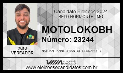 Candidato NATHAN MOTOBOY 2024 - BELO HORIZONTE - Eleições