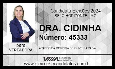 Candidato DRA. CIDINHA 2024 - BELO HORIZONTE - Eleições