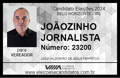 Candidato JOÃOZINHO JORNALISTA 2024 - BELO HORIZONTE - Eleições