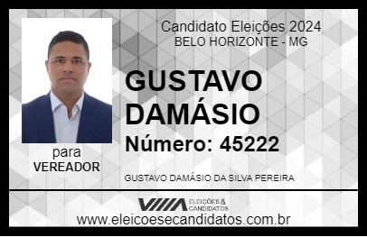 Candidato GUSTAVO DAMÁSIO 2024 - BELO HORIZONTE - Eleições