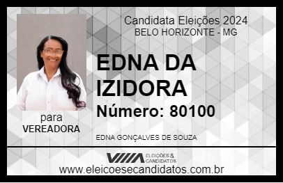 Candidato EDNA DA IZIDORA 2024 - BELO HORIZONTE - Eleições