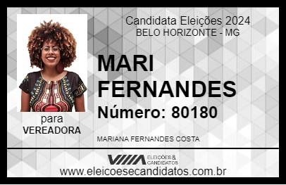 Candidato MARI FERNANDES 2024 - BELO HORIZONTE - Eleições