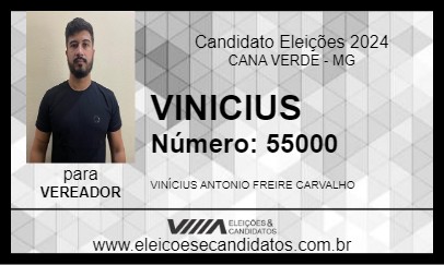 Candidato VINICIUS 2024 - CANA VERDE - Eleições