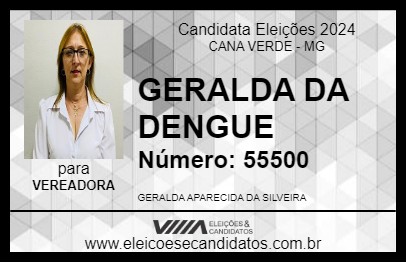 Candidato GERALDA DA DENGUE 2024 - CANA VERDE - Eleições