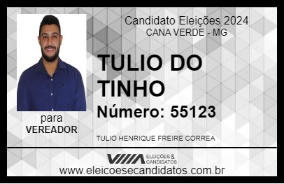 Candidato TULIO DO TINHO 2024 - CANA VERDE - Eleições