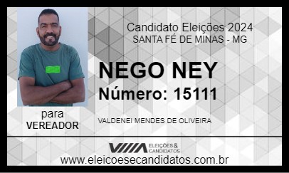 Candidato NEGO NEY 2024 - SANTA FÉ DE MINAS - Eleições