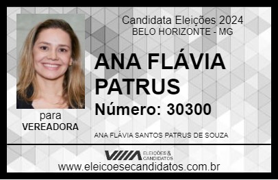 Candidato ANA FLÁVIA PATRUS 2024 - BELO HORIZONTE - Eleições