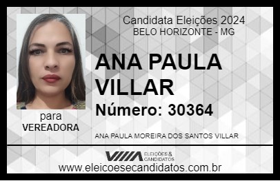 Candidato ANA PAULA VILLAR 2024 - BELO HORIZONTE - Eleições