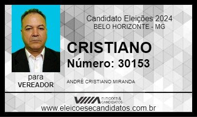 Candidato CRISTIANO 2024 - BELO HORIZONTE - Eleições