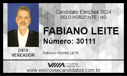 Candidato FABIANO LEITE 2024 - BELO HORIZONTE - Eleições