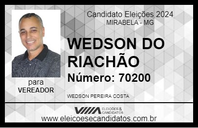 Candidato WEDSON DO RIACHÃO 2024 - MIRABELA - Eleições