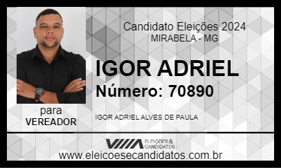 Candidato IGOR ADRIEL 2024 - MIRABELA - Eleições