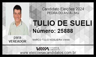 Candidato TULIO DE SUELI 2024 - PEDRA DO ANTA - Eleições