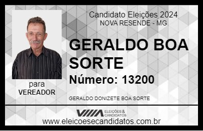 Candidato GERALDO BOA SORTE 2024 - NOVA RESENDE - Eleições