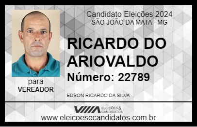 Candidato RICARDO DO ARIOVALDO 2024 - SÃO JOÃO DA MATA - Eleições