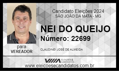 Candidato NEI DO QUEIJO 2024 - SÃO JOÃO DA MATA - Eleições