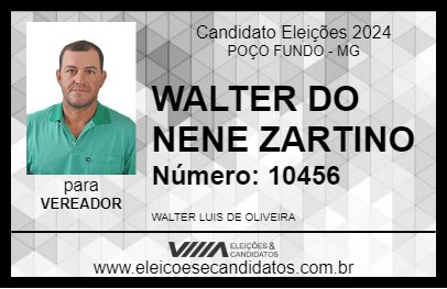 Candidato WALTER DO NENE ZARTINO 2024 - POÇO FUNDO - Eleições