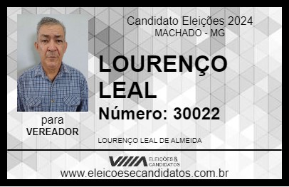 Candidato LOURENÇO LEAL 2024 - MACHADO - Eleições