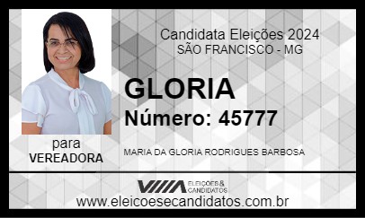 Candidato GLORIA 2024 - SÃO FRANCISCO - Eleições