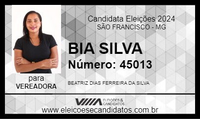 Candidato BIA SILVA 2024 - SÃO FRANCISCO - Eleições