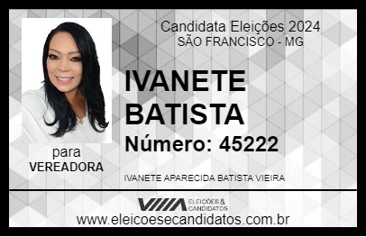 Candidato IVANETE BATISTA 2024 - SÃO FRANCISCO - Eleições