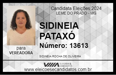 Candidato SIDINEIA PATAXÓ 2024 - LEME DO PRADO - Eleições