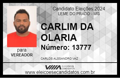 Candidato CARLIM DA OLARIA 2024 - LEME DO PRADO - Eleições