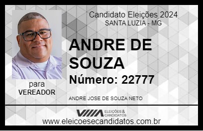 Candidato ANDRE DE SOUZA 2024 - SANTA LUZIA - Eleições