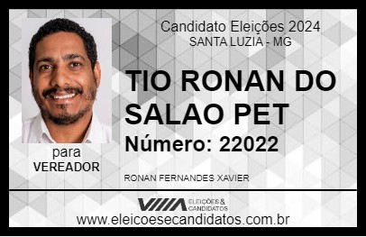 Candidato TIO RONAN DO SALAO PET 2024 - SANTA LUZIA - Eleições