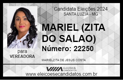 Candidato MARIEL (ZITA DO SALAO) 2024 - SANTA LUZIA - Eleições