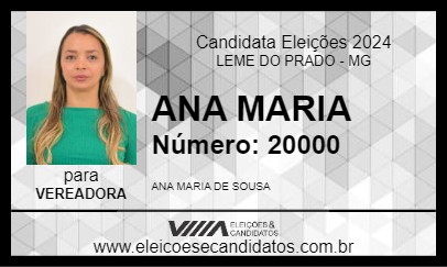 Candidato ANA MARIA 2024 - LEME DO PRADO - Eleições