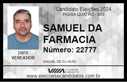 Candidato SAMUEL DA FARMACIA 2024 - PASSA QUATRO - Eleições