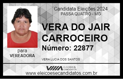 Candidato VERA DO JAIR CARROCEIRO 2024 - PASSA QUATRO - Eleições