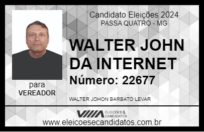 Candidato WALTER JOHN DA INTERNET 2024 - PASSA QUATRO - Eleições