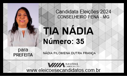 Candidato TIA NÁDIA 2024 - CONSELHEIRO PENA - Eleições