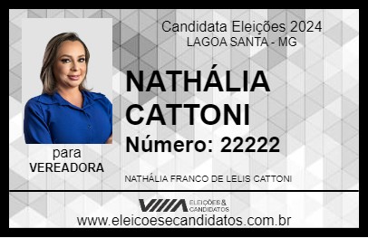 Candidato NATHÁLIA CATTONI 2024 - LAGOA SANTA - Eleições