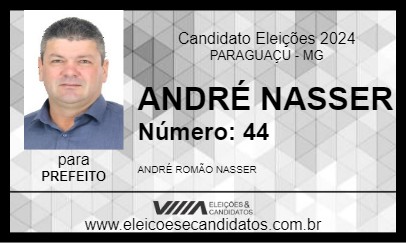 Candidato ANDRÉ NASSER 2024 - PARAGUAÇU - Eleições