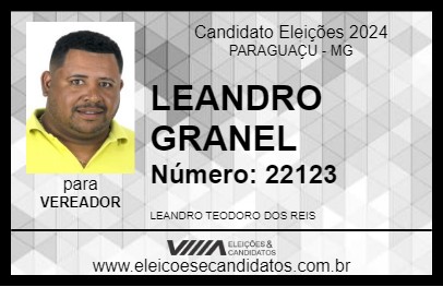 Candidato LEANDRO GRANEL 2024 - PARAGUAÇU - Eleições