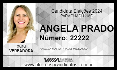 Candidato ANGELA PRADO 2024 - PARAGUAÇU - Eleições