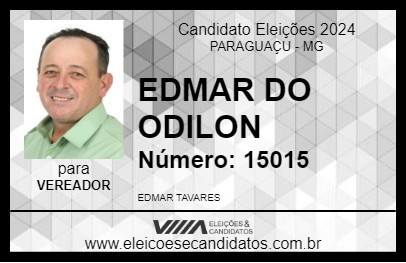 Candidato EDMAR DO ODILON 2024 - PARAGUAÇU - Eleições